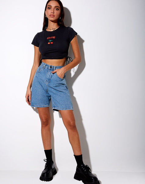 Doga Crop Top in Black Cherry Embro