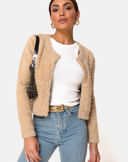 Noly Cropped Blazer in Soft Cantaloupe