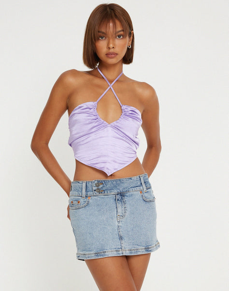 image of DOMILA TOP SATIN LILAC