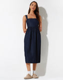 image of Doraya Midi Dress in Denim Blue Chambray