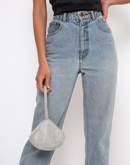 Gigi Shoulder Bag in Croc White