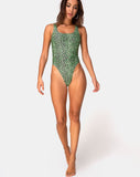 Drela Swimsuit in Rar Leopard Lime