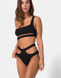 Drelins Bikini Bottoms in Black Rib