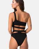 Drelins Bikini Bottoms in Black Rib