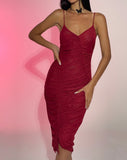 Image of Dulcia Midi Dress in Burgundy