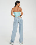 image of Dena Corset Top in PU Sky Blue