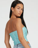 image of Dena Corset Top in PU Sky Blue