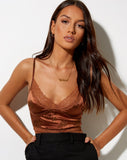 Image of Dyrana Crop Top in Rose Flock Brown