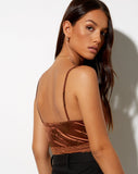 Image of Dyrana Crop Top in Rose Flock Brown