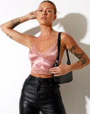 Dyrana Crop Top in Rose Flock Pale Pink