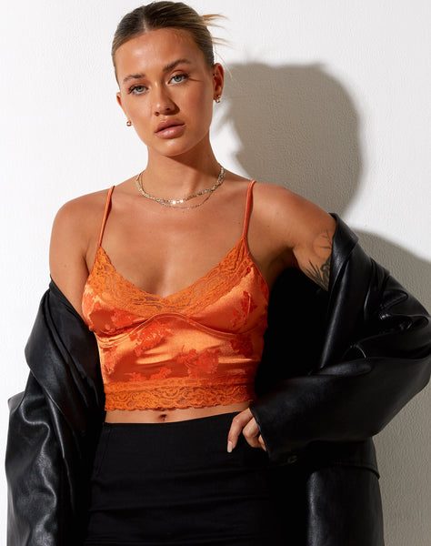 Image of Dyrana Crop Top in Rose Flock Tangerine