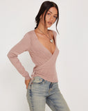 image of Edelie Wrap Cardigan in Blush