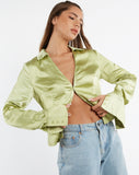 image of MOTEL X JACQUIE Edzia Shirt in Satin Nile Green