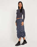 Image of Eisig Cargo Midi Skirt in Charcoal Navy