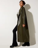 Image of Ejo Trench Coat in PU Dark Olive