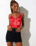 image of Ekana Crop Top in Rose Flock Red