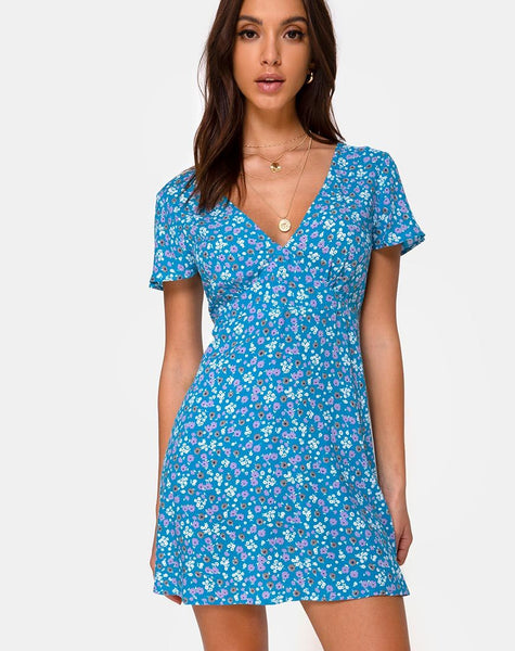 Elara Mini Dress by Bloom Baby Blue