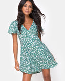 Image of Elara Dress in Floral Field Green