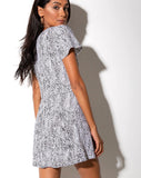 Elara Dress in Black and White Leo Spot