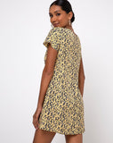 Elara Tea Dress in Mini Bloom Yellow