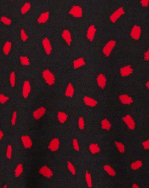 Elara Dress in Mini Diana Dot Black and Red