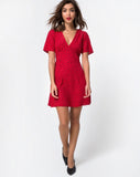 Elara Dress in Mini Diana Dot Red and Black