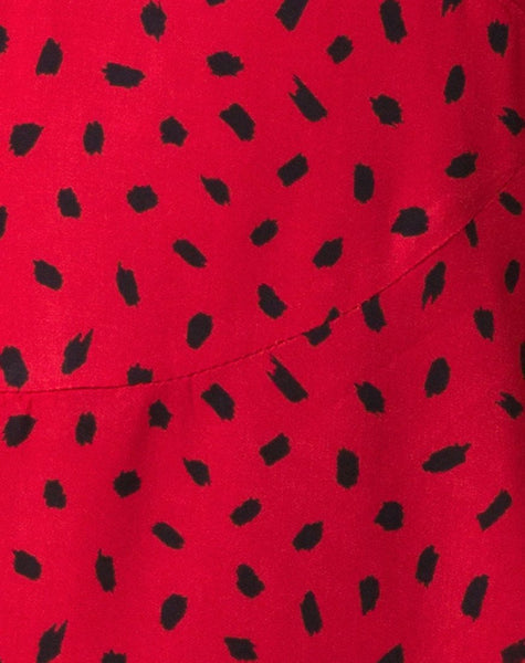 Elara Dress in Mini Diana Dot Red and Black