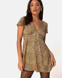 Elara Tea Dress in Mini Tiger Brown