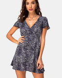 Elara Dress in Rar Leopard Grey