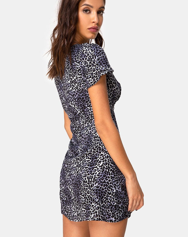 Elara Dress in Rar Leopard Grey