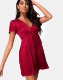 Elara Dress in Satin Cheetah Raspberry