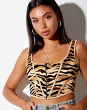 Elci Corset Top in Tiger Gold