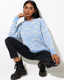 Image of Eleni Jumper in Zebra Blue Grey