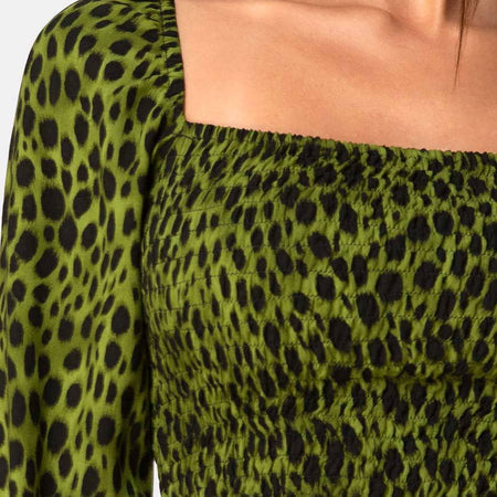 Elina Top in Cheetah Khaki