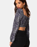 Elina Top in Rar Leopard Grey