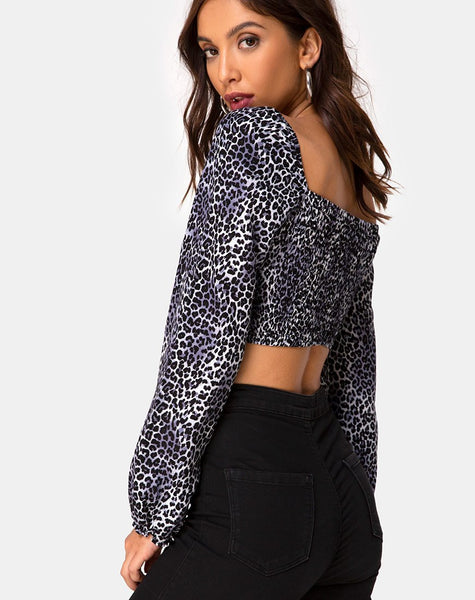 Elina Top in Rar Leopard Grey