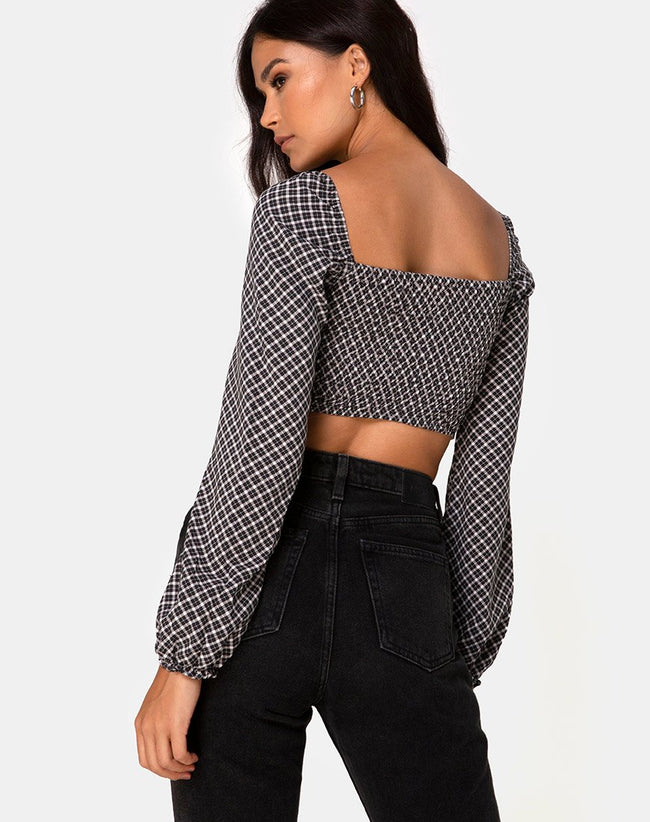 Elina Top in Check It Out Black