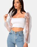 Elina Top in Organza Cream