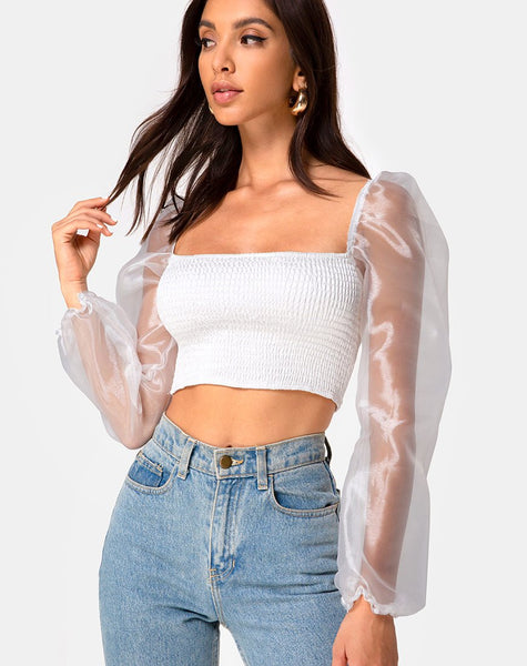 Elina Top in Organza Cream