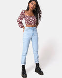 Elina Crop Top in Wild Fleur Maroon