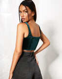 Elix Crop Top in Velvet Forest Green