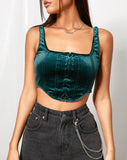 Elix Crop Top in Velvet Forest Green