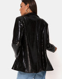 Elize Blazer in Croc PU Black