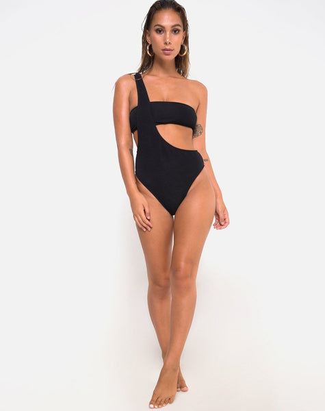 Elkin Swimsuit in Textured Black