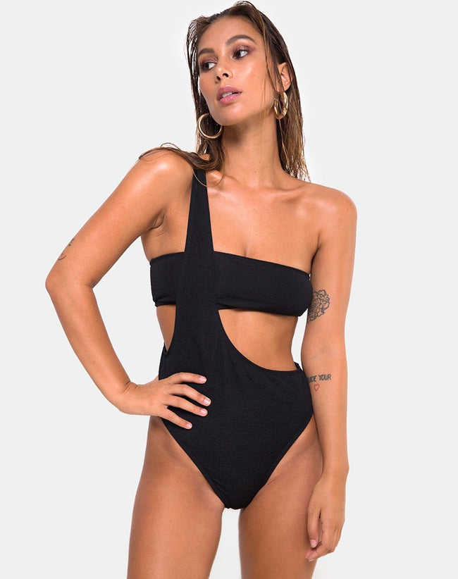 Elkin Swimsuit in Textured Black