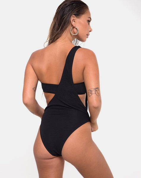 Elkin Swimsuit in Textured Black