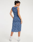 image of Elleta Midi Dress in Retro Floral Blue