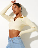 Image of Elody Crop Top in Buttercream Vacay Embro