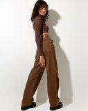 Image of Elody Crop Top in Rib Deep Mahogany Cowgirl Embro