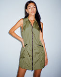 Image of Elok Cargo Mini Dress in Parachute Silver Green